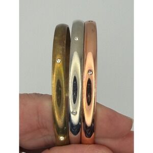 TRUE Mixed Metal Bangle Bracelets Set Gold Silver Rose Tone Lead Compliant